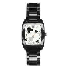 Mickey Mouse, Black, Classic, Cute, Disne Stainless Steel Barrel Watch