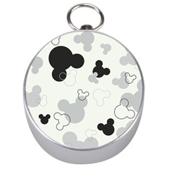 Mickey Mouse, Black, Classic, Cute, Disne Silver Compasses