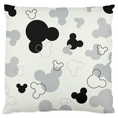 Mickey Mouse, Black, Classic, Cute, Disne Large Premium Plush Fleece Cushion Case (Two Sides)