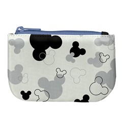 Mickey Mouse, Black, Classic, Cute, Disne Large Coin Purse