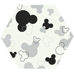 Mickey Mouse, Black, Classic, Cute, Disne Wooden Puzzle Hexagon