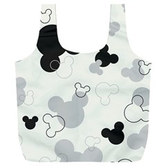 Mickey Mouse, Black, Classic, Cute, Disne Full Print Recycle Bag (XXXL)