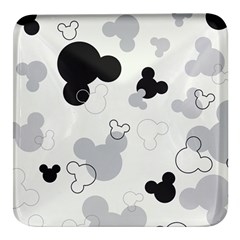 Mickey Mouse, Black, Classic, Cute, Disne Square Glass Fridge Magnet (4 pack)