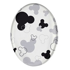 Mickey Mouse, Black, Classic, Cute, Disne Oval Glass Fridge Magnet (4 pack)