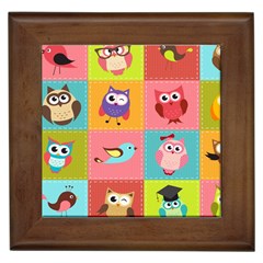 Owls Pattern, Abstract, Art, Desenho Framed Tile by kyorashop23