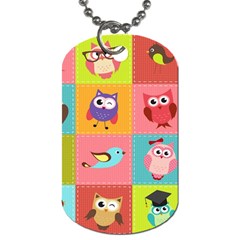 Owls Pattern, Abstract, Art, Desenho Dog Tag (two Sides) by kyorashop23