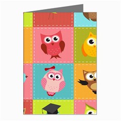 Owls Pattern, Abstract, Art, Desenho Greeting Cards (pkg Of 8)