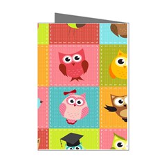 Owls Pattern, Abstract, Art, Desenho Mini Greeting Cards (pkg Of 8)