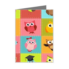 Owls Pattern, Abstract, Art, Desenho Mini Greeting Card by kyorashop23