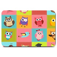 Owls Pattern, Abstract, Art, Desenho Large Doormat by kyorashop23