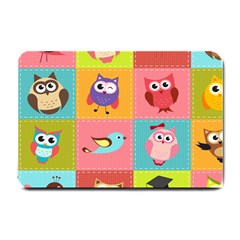 Owls Pattern, Abstract, Art, Desenho Small Doormat by kyorashop23