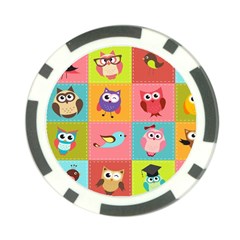 Owls Pattern, Abstract, Art, Desenho Poker Chip Card Guard by kyorashop23