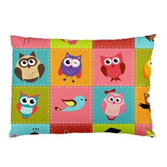 Owls Pattern, Abstract, Art, Desenho Pillow Case by kyorashop23