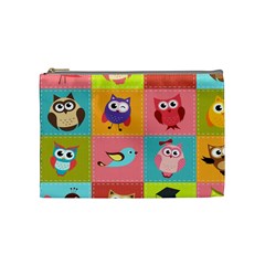 Owls Pattern, Abstract, Art, Desenho Cosmetic Bag (medium) by kyorashop23