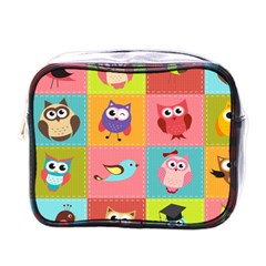 Owls Pattern, Abstract, Art, Desenho Mini Toiletries Bag (one Side) by kyorashop23