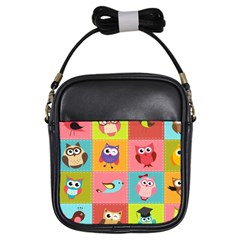 Owls Pattern, Abstract, Art, Desenho Girls Sling Bag by kyorashop23