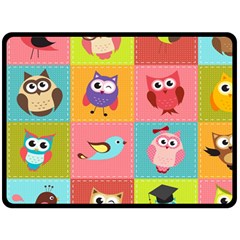 Owls Pattern, Abstract, Art, Desenho Fleece Blanket (large) by kyorashop23