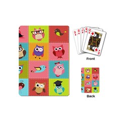 Owls Pattern, Abstract, Art, Desenho Playing Cards Single Design (mini)