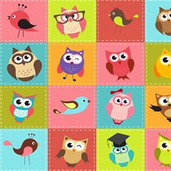 Owls Pattern, Abstract, Art, Desenho Play Mat (square) by kyorashop23