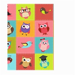 Owls Pattern, Abstract, Art, Desenho Large Garden Flag (two Sides) by kyorashop23