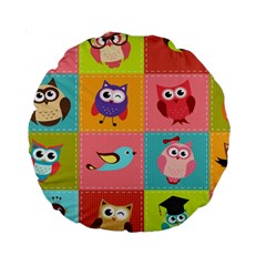 Owls Pattern, Abstract, Art, Desenho Standard 15  Premium Round Cushions by kyorashop23