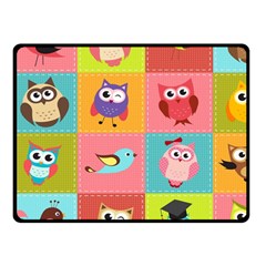 Owls Pattern, Abstract, Art, Desenho Two Sides Fleece Blanket (small) by kyorashop23