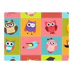 Owls Pattern, Abstract, Art, Desenho Two Sides Premium Plush Fleece Blanket (mini) by kyorashop23