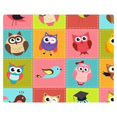 Owls Pattern, Abstract, Art, Desenho Two Sides Premium Plush Fleece Blanket (teen Size) by kyorashop23