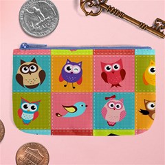 Owls Pattern, Abstract, Art, Desenho Large Coin Purse by kyorashop23