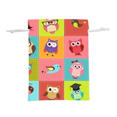 Owls Pattern, Abstract, Art, Desenho Lightweight Drawstring Pouch (l) by kyorashop23