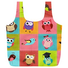 Owls Pattern, Abstract, Art, Desenho Full Print Recycle Bag (xxl) by kyorashop23