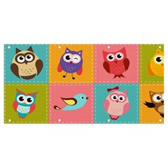 Owls Pattern, Abstract, Art, Desenho Banner And Sign 8  X 4  by kyorashop23