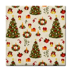 Christmas Pattern, Pattern, Christmas, Trees Tile Coaster by kyorashop23