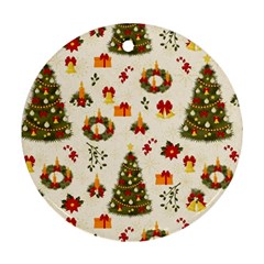 Christmas Pattern, Pattern, Christmas, Trees Ornament (Round)