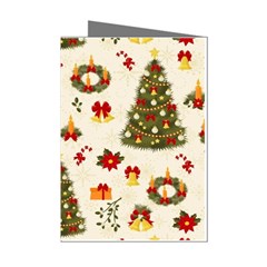 Christmas Pattern, Pattern, Christmas, Trees Mini Greeting Cards (pkg Of 8)