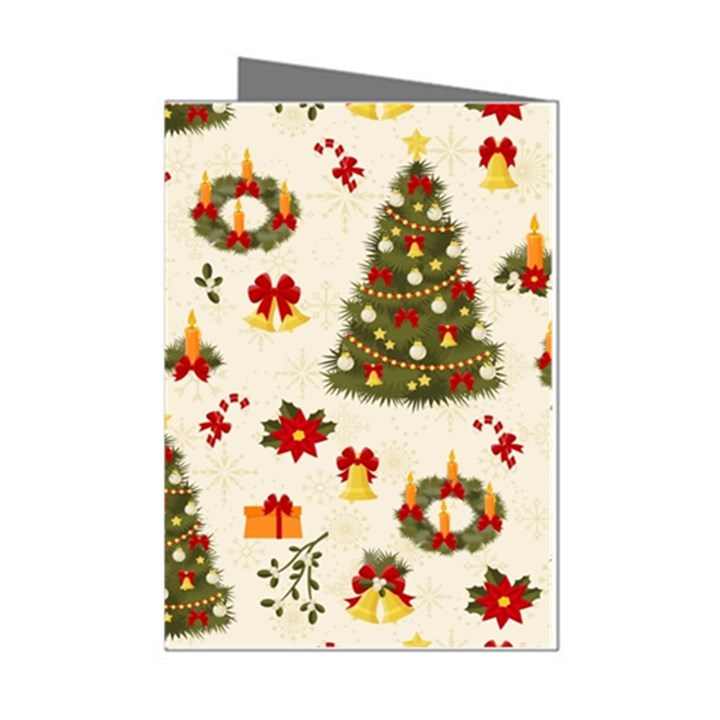 Christmas Pattern, Pattern, Christmas, Trees Mini Greeting Cards (Pkg of 8)