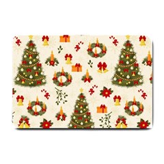 Christmas Pattern, Pattern, Christmas, Trees Small Doormat by kyorashop23