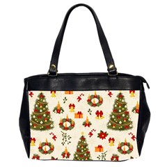 Christmas Pattern, Pattern, Christmas, Trees Oversize Office Handbag (2 Sides)