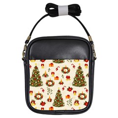 Christmas Pattern, Pattern, Christmas, Trees Girls Sling Bag