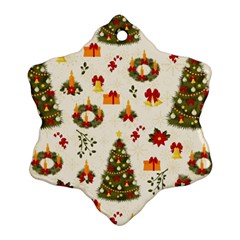 Christmas Pattern, Pattern, Christmas, Trees Ornament (Snowflake)