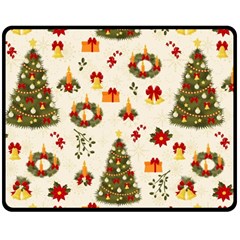 Christmas Pattern, Pattern, Christmas, Trees Two Sides Fleece Blanket (Medium)