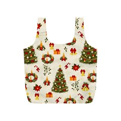 Christmas Pattern, Pattern, Christmas, Trees Full Print Recycle Bag (S)