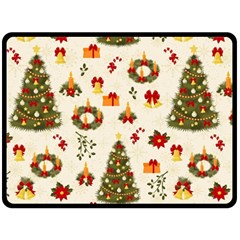 Christmas Pattern, Pattern, Christmas, Trees Two Sides Fleece Blanket (large) by kyorashop23