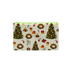 Christmas Pattern, Pattern, Christmas, Trees Cosmetic Bag (XS)