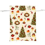 Christmas Pattern, Pattern, Christmas, Trees Lightweight Drawstring Pouch (XL) Front