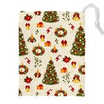 Christmas Pattern, Pattern, Christmas, Trees Drawstring Pouch (5XL) Front