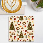 Christmas Pattern, Pattern, Christmas, Trees UV Print Square Tile Coaster  Front