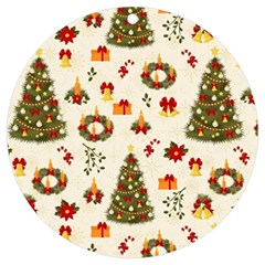 Christmas Pattern, Pattern, Christmas, Trees Uv Print Acrylic Ornament Round