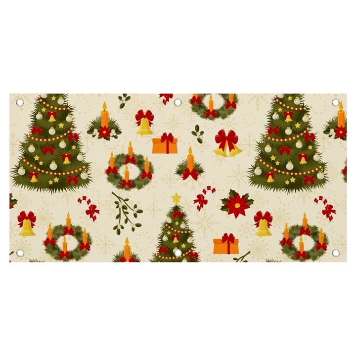 Christmas Pattern, Pattern, Christmas, Trees Banner and Sign 4  x 2 