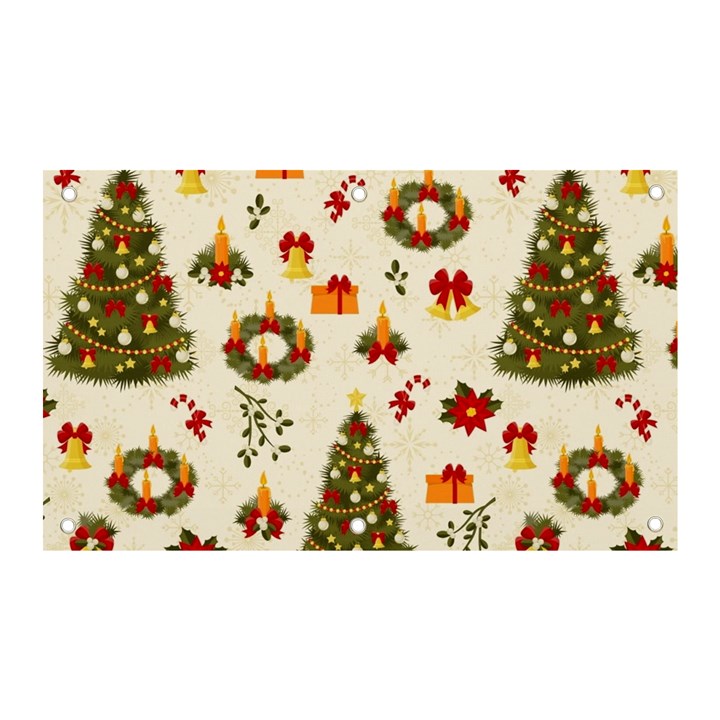 Christmas Pattern, Pattern, Christmas, Trees Banner and Sign 5  x 3 